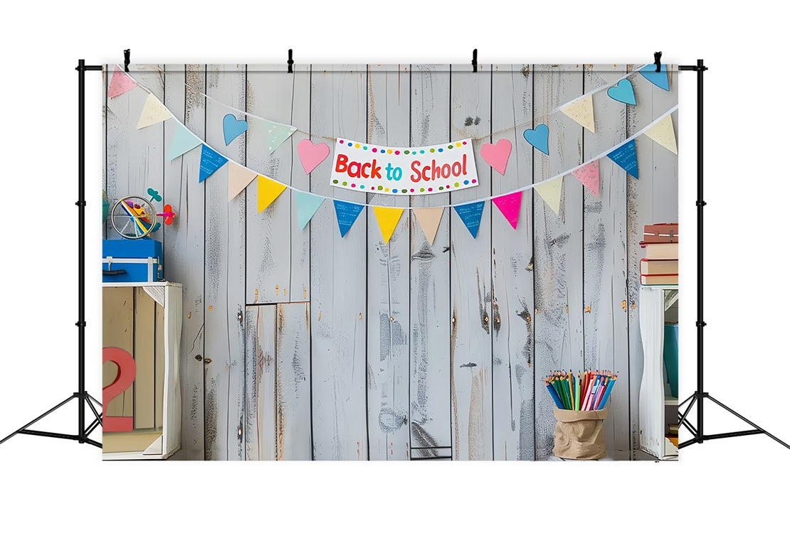 Back to School White Wall Globe Backdrop BRP7-171