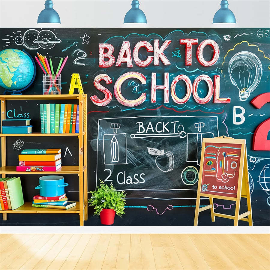 Back to School 2 Class Blackboard Backdrop BRP7-176