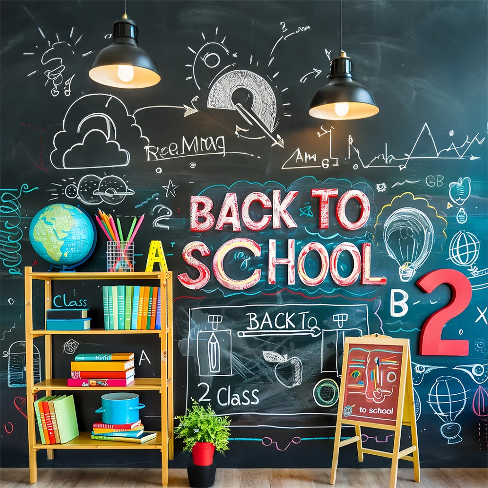 Back to School 2 Class Blackboard Backdrop BRP7-176