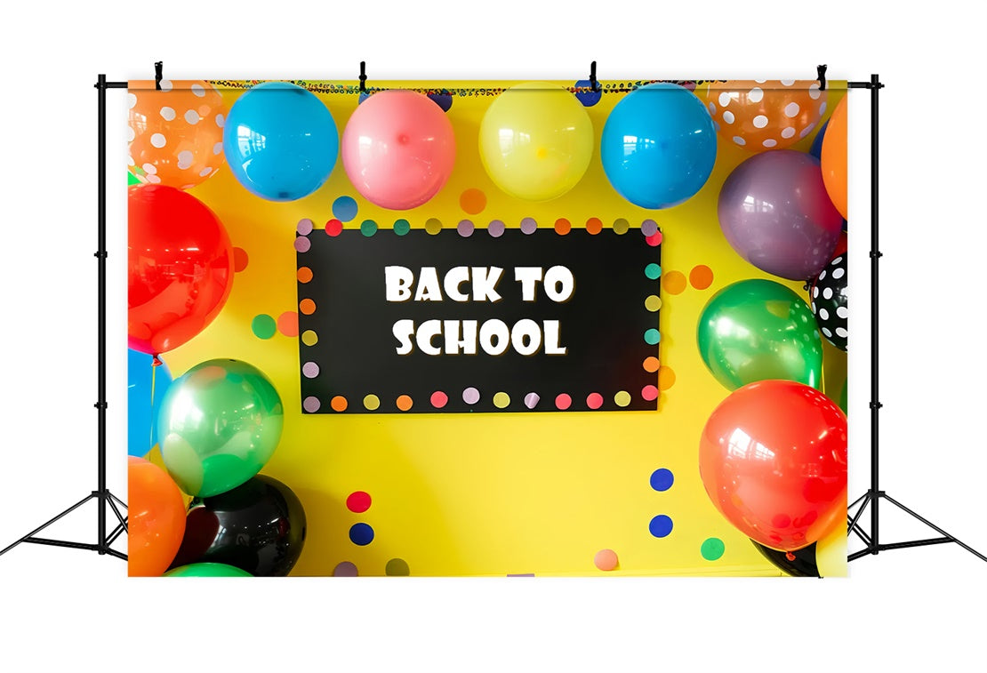 Back to School Yellow Wall Balloon Backdrop BRP7-180