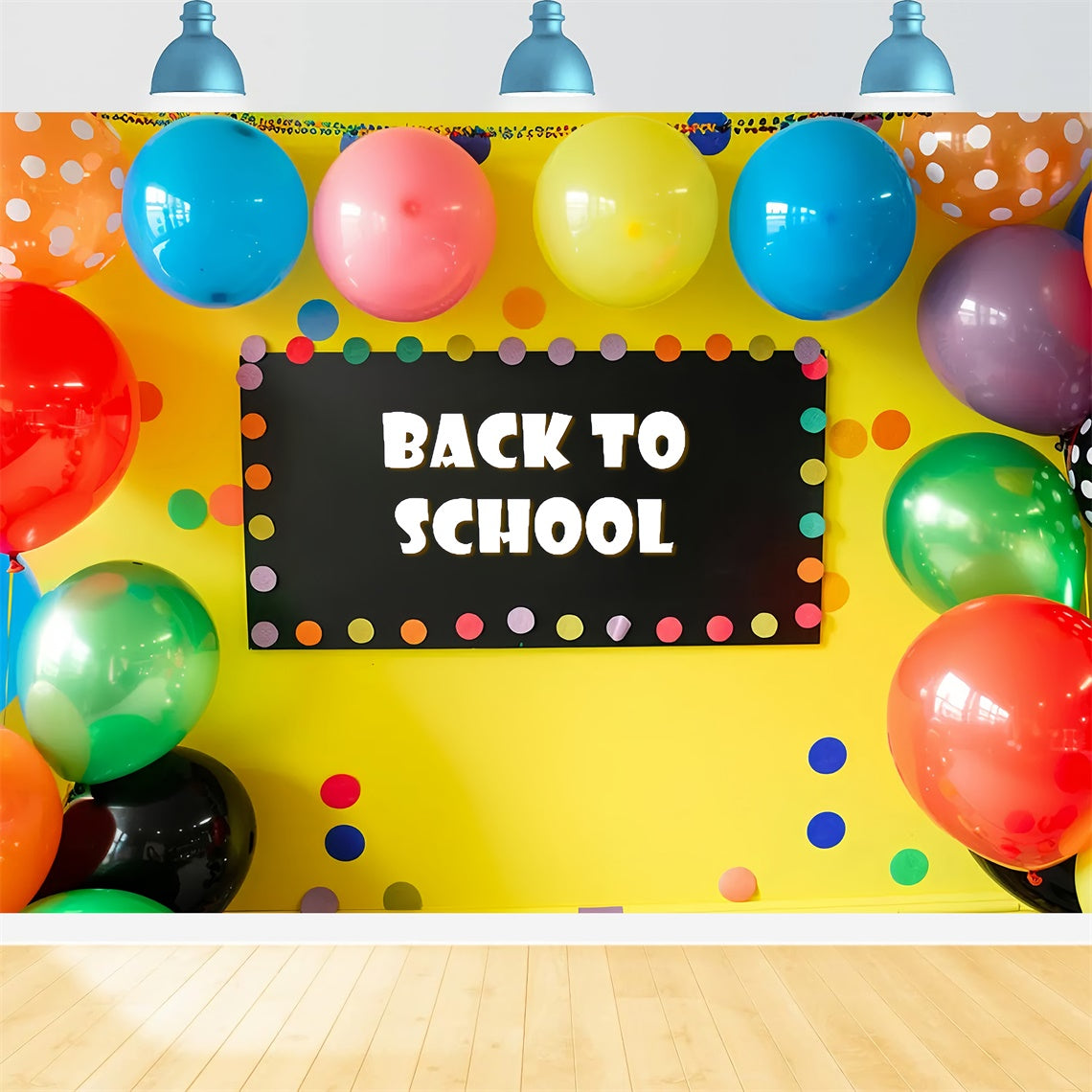 Back to School Yellow Wall Balloon Backdrop BRP7-180