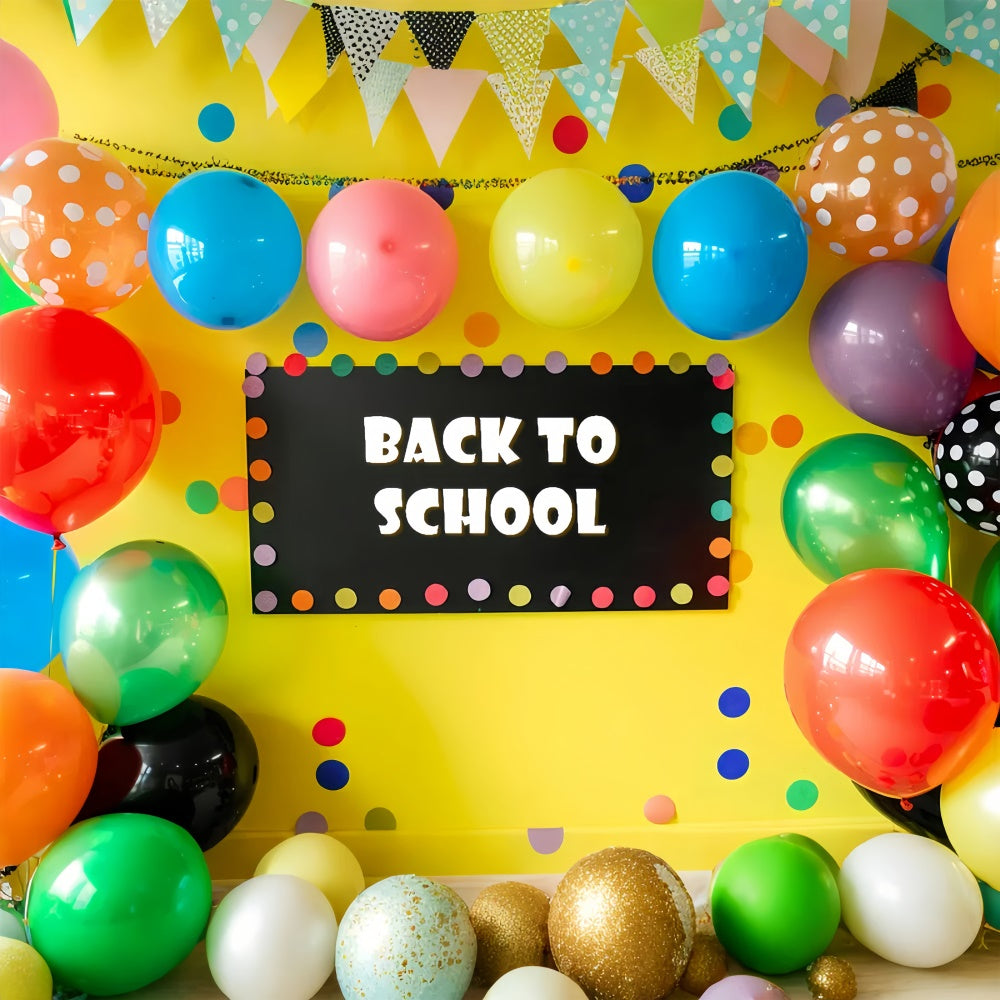 Back to School Yellow Wall Balloon Backdrop BRP7-180