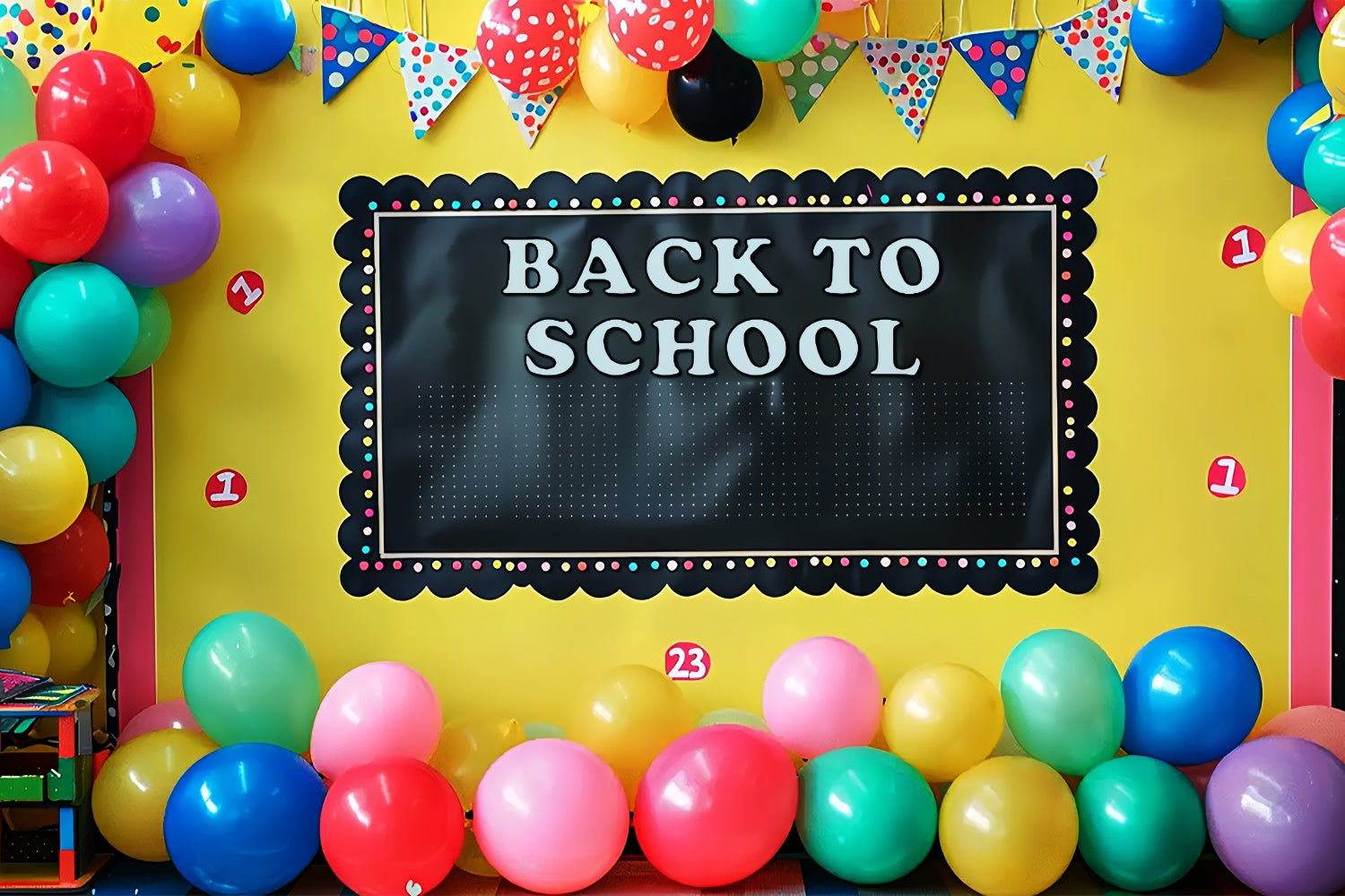 Welcome Flag Balloon Back to School Backdrop BRP7-182