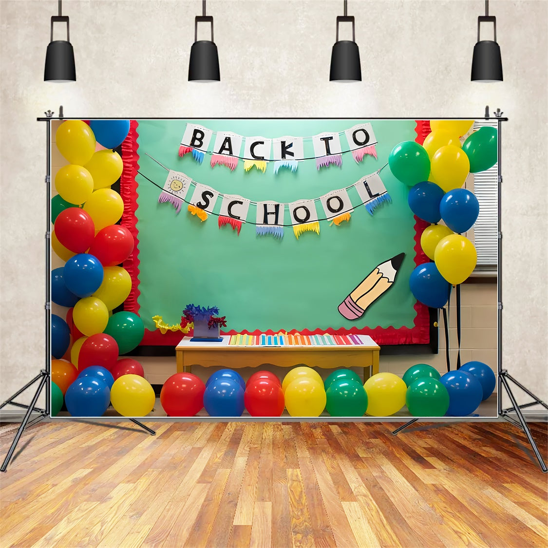 Back to School Colorful Classroom Photography Backdrop BRP7-183