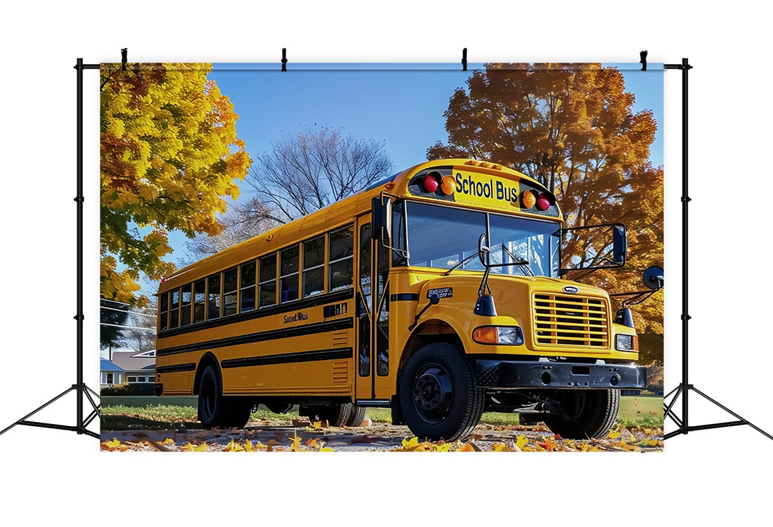 Back to School Country School Bus Backdrop BRP7-186