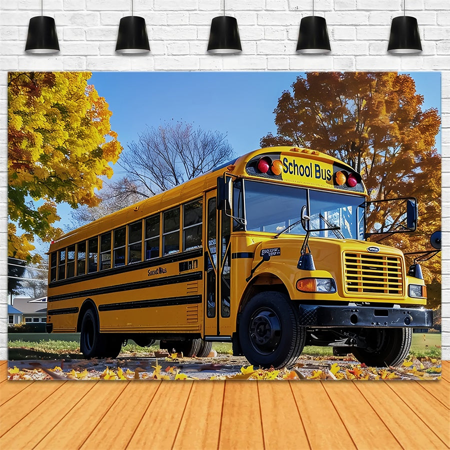 Back to School Country School Bus Backdrop BRP7-186