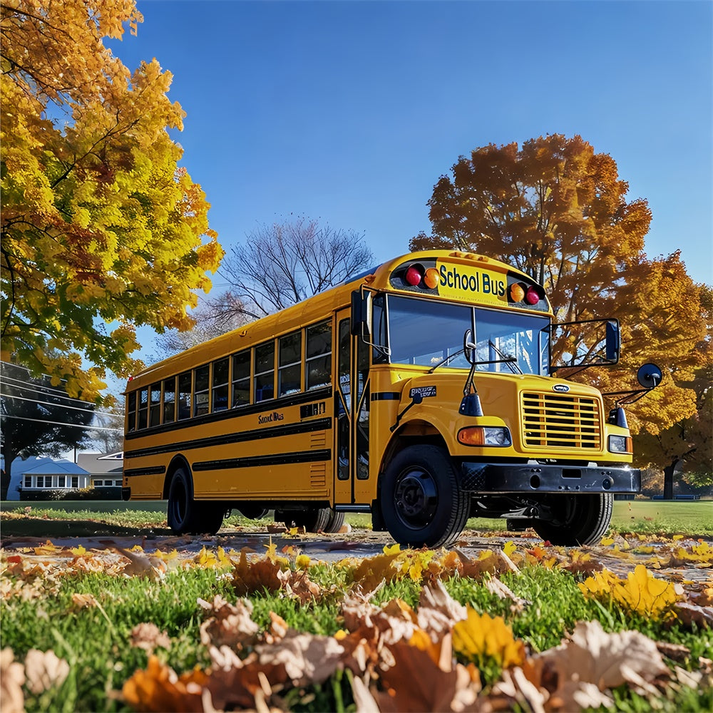 Back to School Country School Bus Backdrop BRP7-186