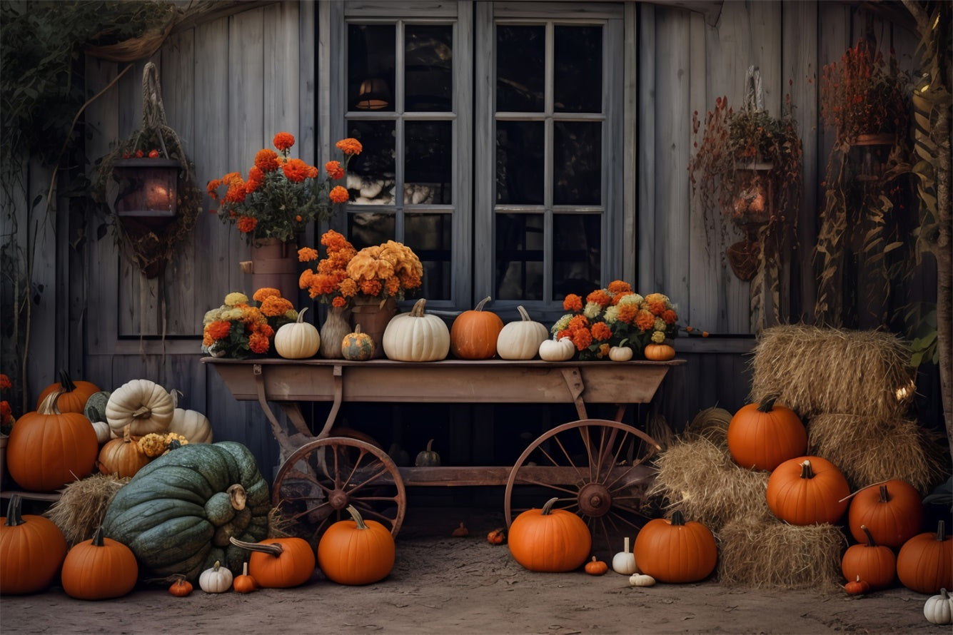 Autumn Countryside Pumpkin Harvest Backdrop for Photography BRP7-192