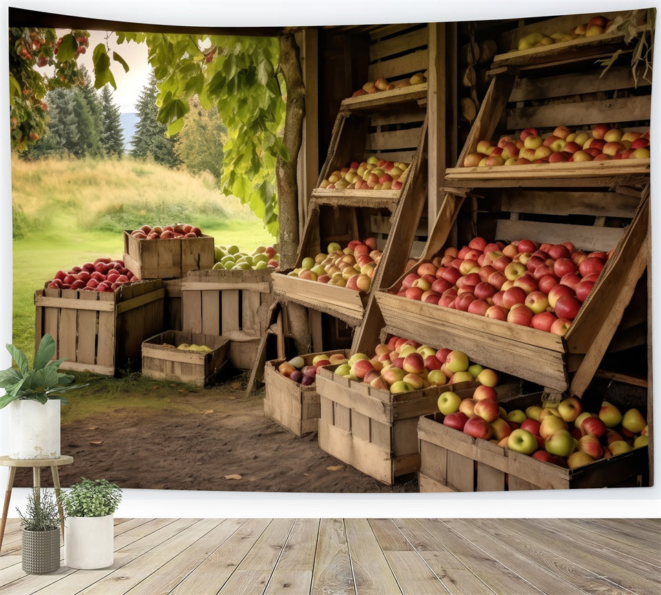 Autumn Farm Fresh Apple Stand Backdrop BRP7-193