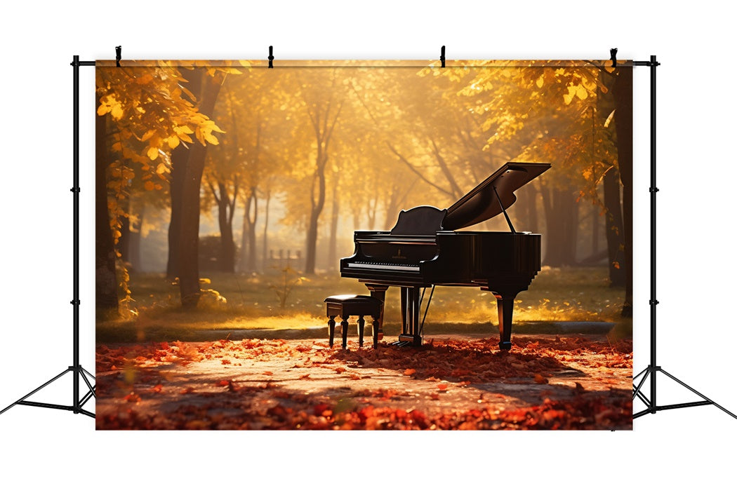 Autumn Harmony Piano Park Backdrop for Photography BRP7-195