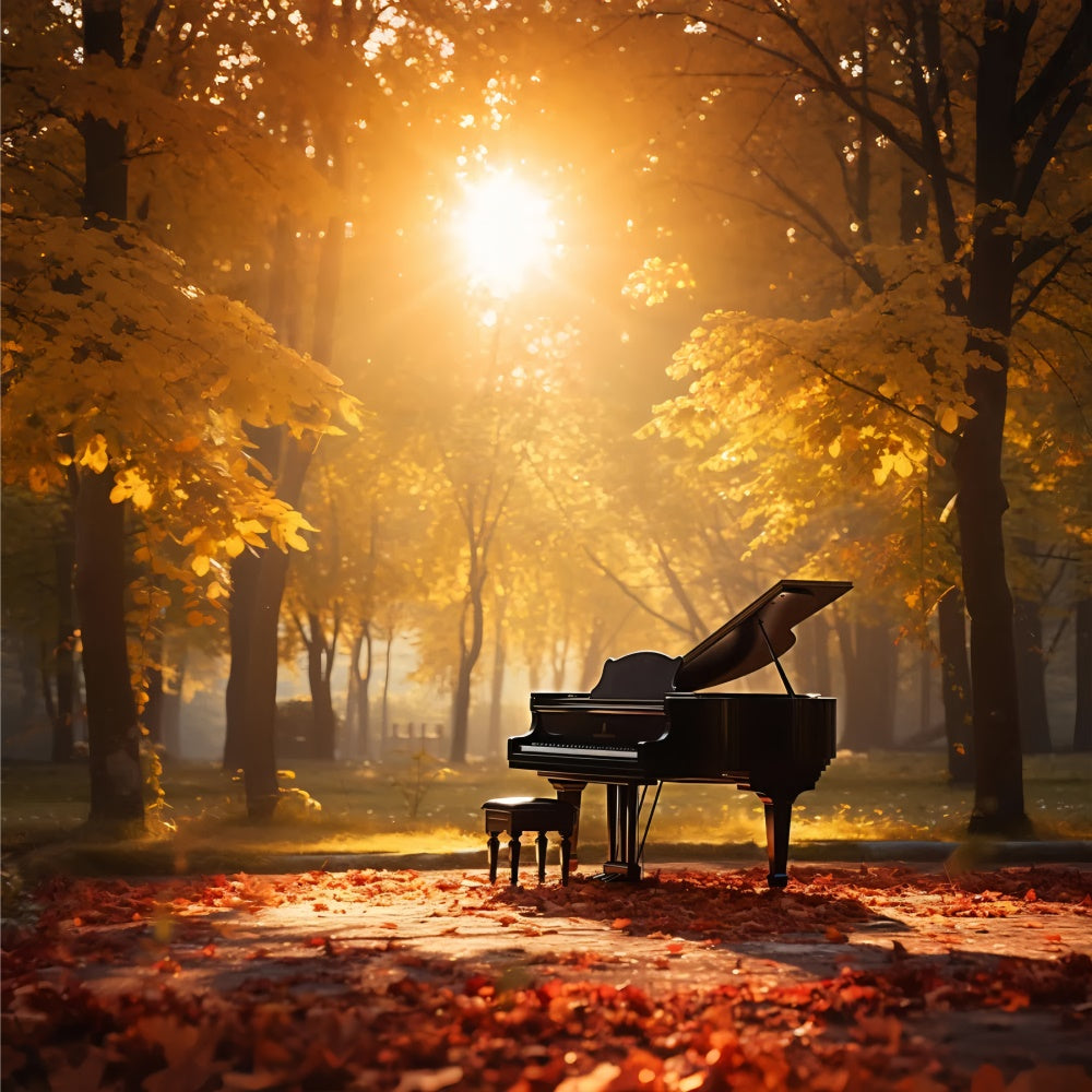 Autumn Harmony Piano Park Backdrop for Photography BRP7-195