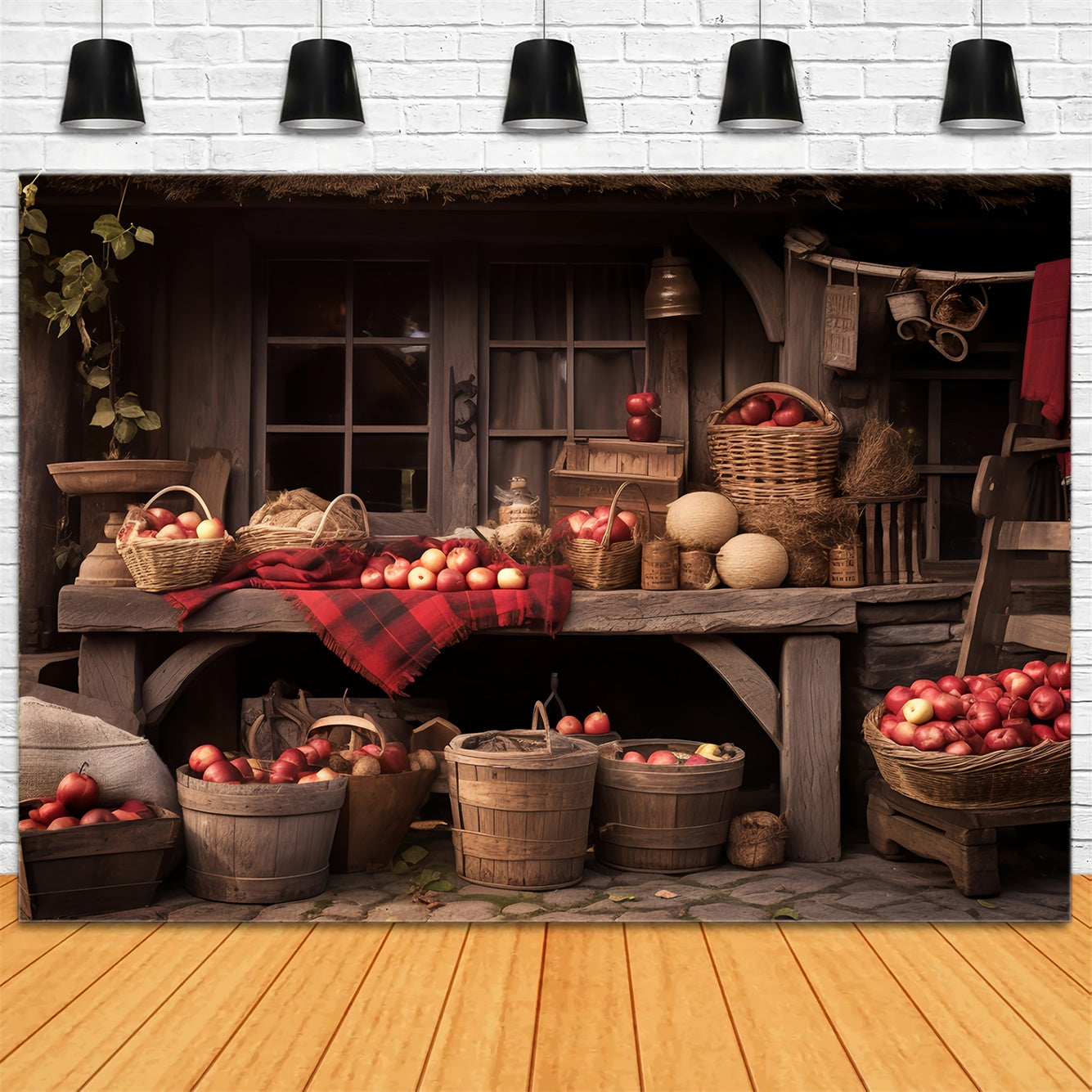 Country Apple Farmhouse Autumn Background BRP7-196