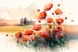 Watercolor Flowers and Countryside Autumn Backdrop BRP7-198