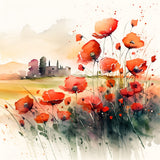 Watercolor Flowers and Countryside Autumn Backdrop BRP7-198