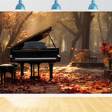 Melodic Autumn Pathway with Piano Photography Backdrop BRP7-199