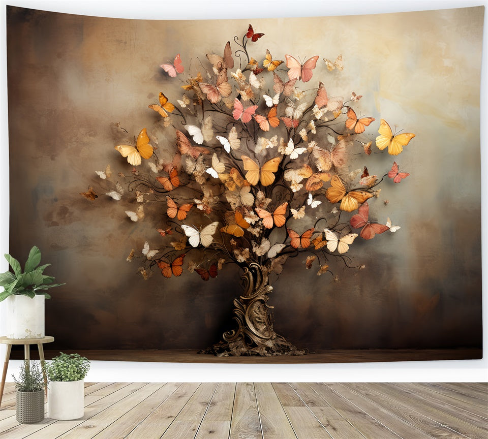 Artistic Autumn Tree with Butterflies Backdrop BRP7-201