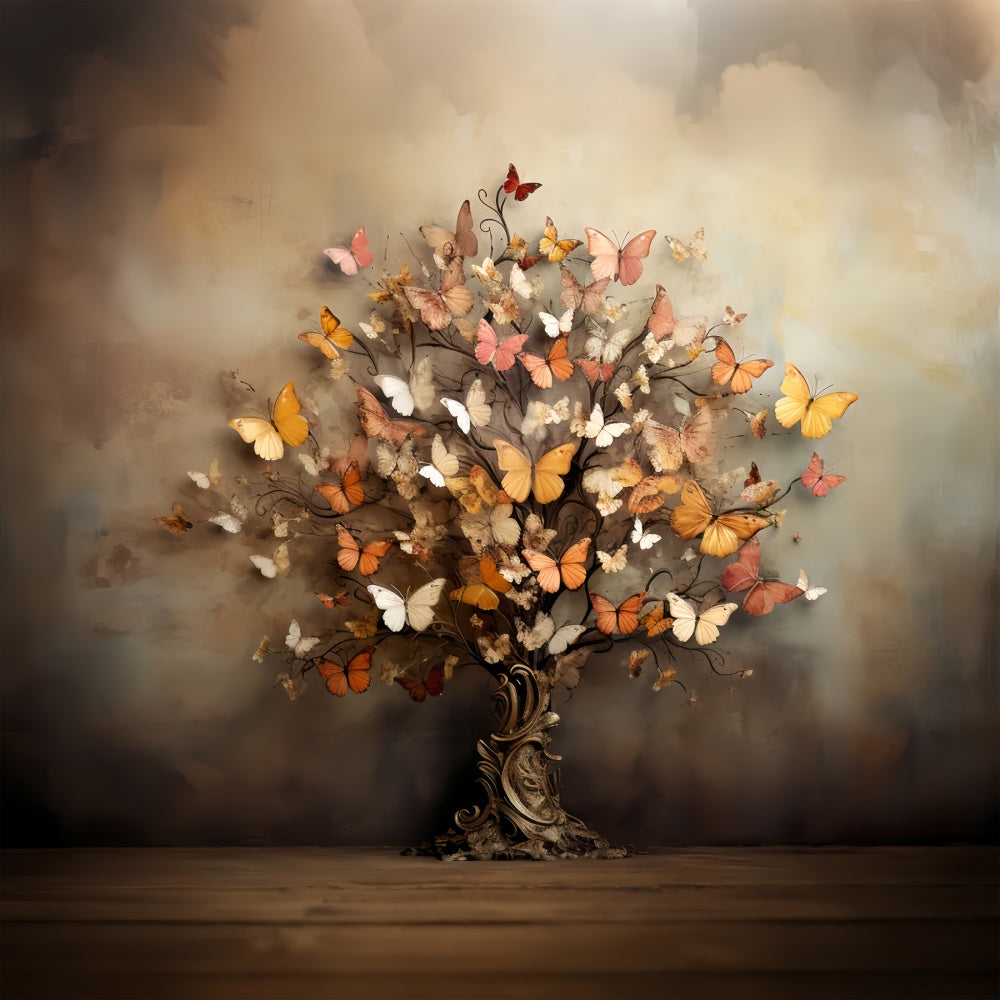 Artistic Autumn Tree with Butterflies Backdrop BRP7-201