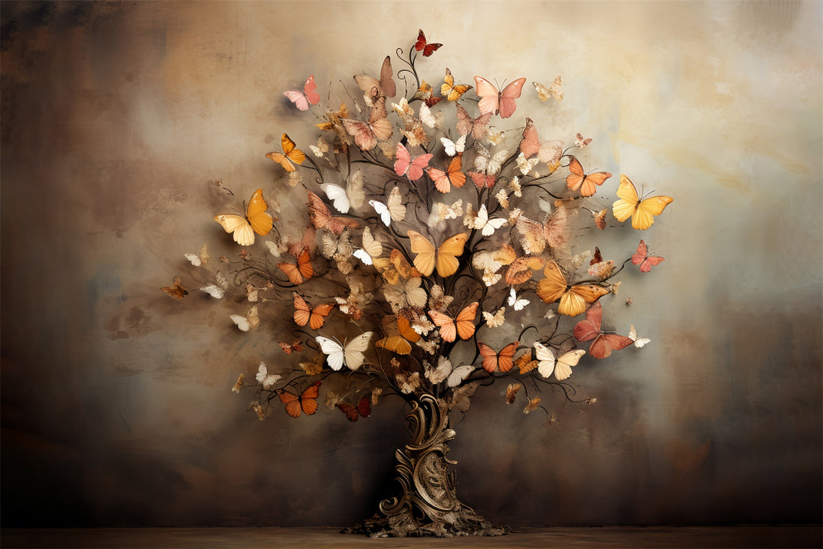 Artistic Autumn Tree with Butterflies Backdrop BRP7-201