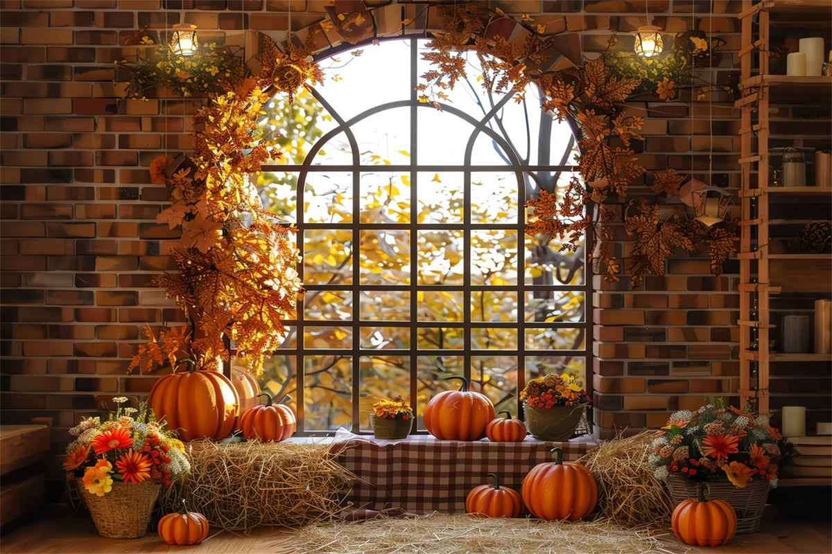 Autumn Harvest Window Display Backdrop for Photography BRP7-203