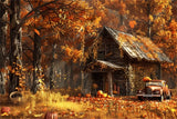 Enchanted Fall Cabin in the Woods Backdrop BRP7-209