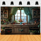 Christmas Cozy Winter Kitchen Backdrop BRP7-215