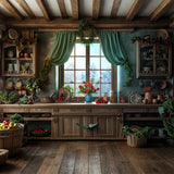 Christmas Cozy Winter Kitchen Backdrop BRP7-215