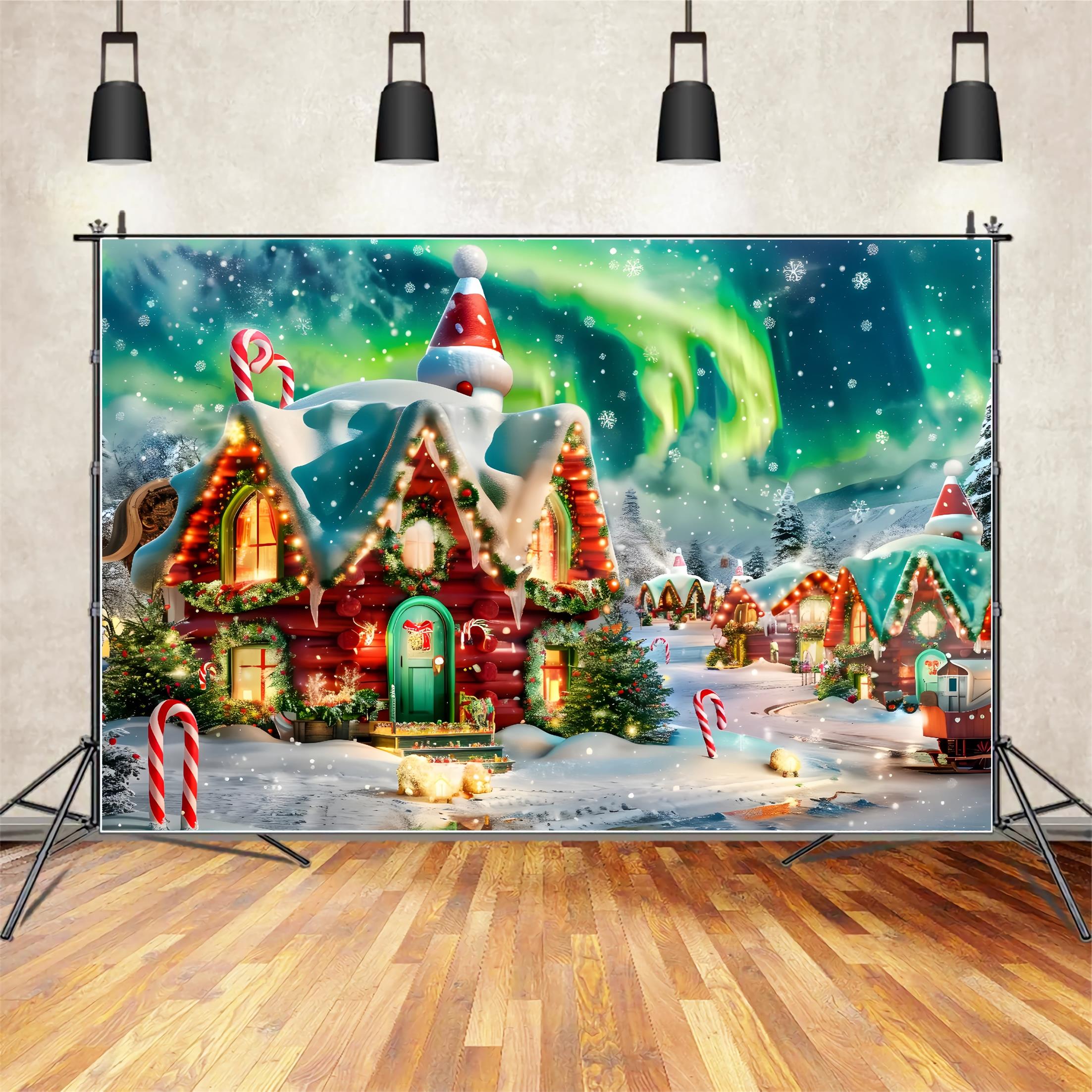 Christmas Enchanted Elf Village Backdrop BRP7-217