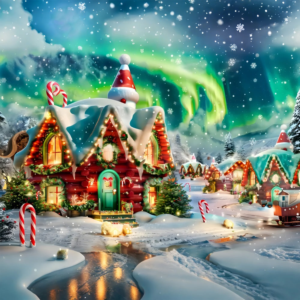 Christmas Enchanted Elf Village Backdrop BRP7-217