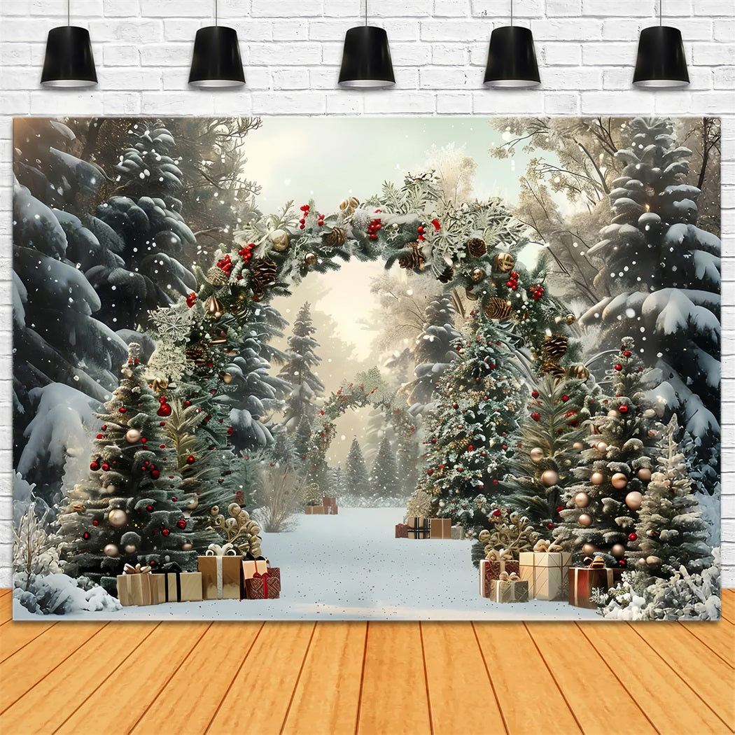 Christmas Enchanted Forest Gift Arch Backdrop BRP7-219