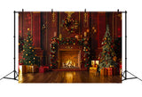 Christmas Warm Fireplace Backdrop BRP7-222