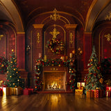 Christmas Warm Fireplace Backdrop BRP7-222