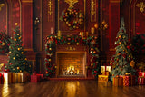 Christmas Warm Fireplace Backdrop BRP7-222