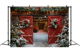 Christmas Rustic Barn Entrance Backdrop BRP7-223