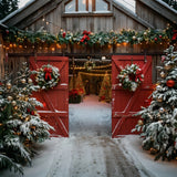 Christmas Rustic Barn Entrance Backdrop BRP7-223