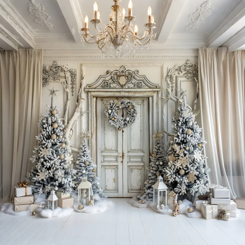 Christmas White Door Tree Backdrop BRP7-226