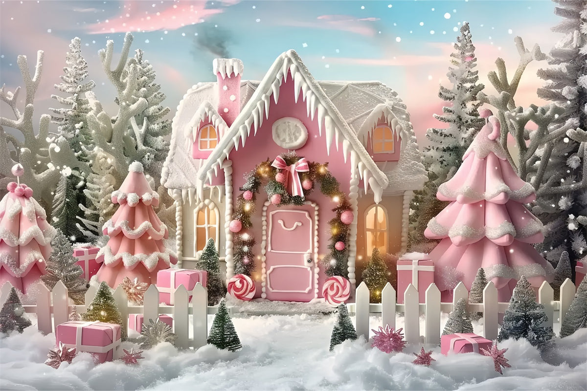 Christmas Pink Frost Fantasy Backdrop BRP7-229