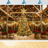 Christmas Cozy Barn Lights Backdrop BRP7-230