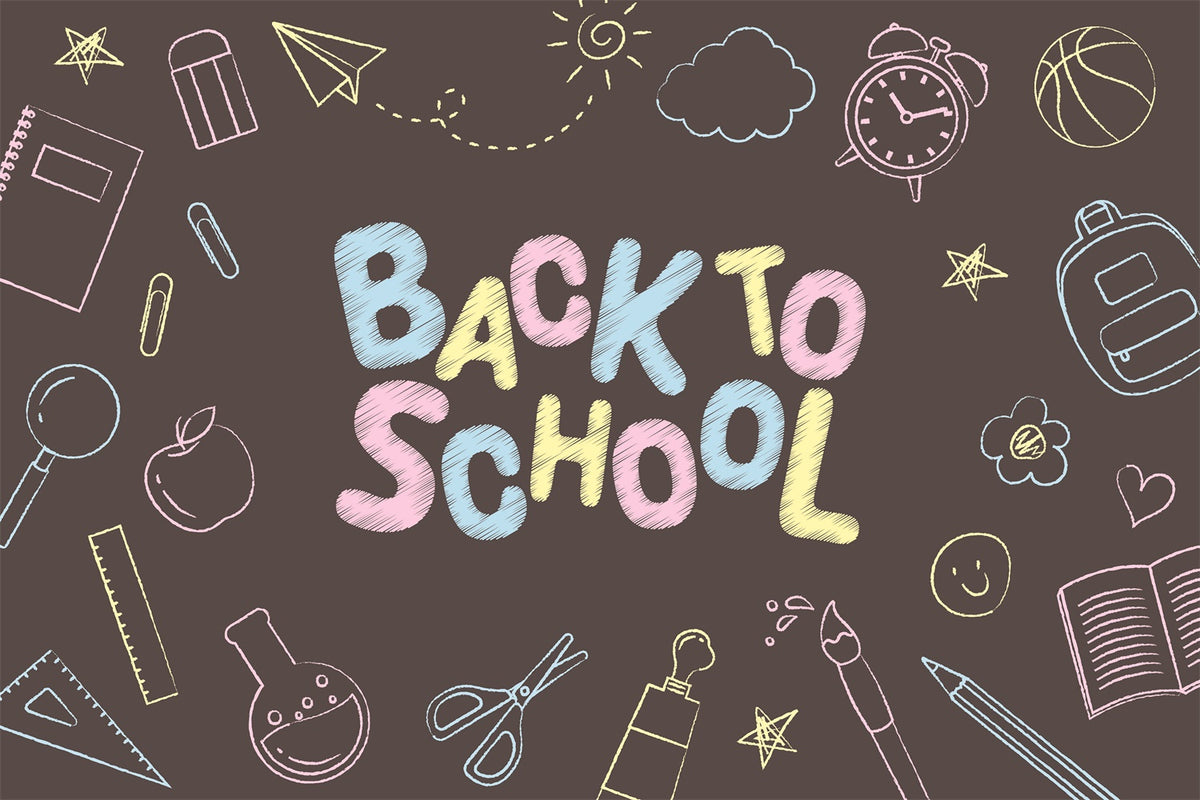 Back to School Bags Rules Doodles Backdrop BRP7-45