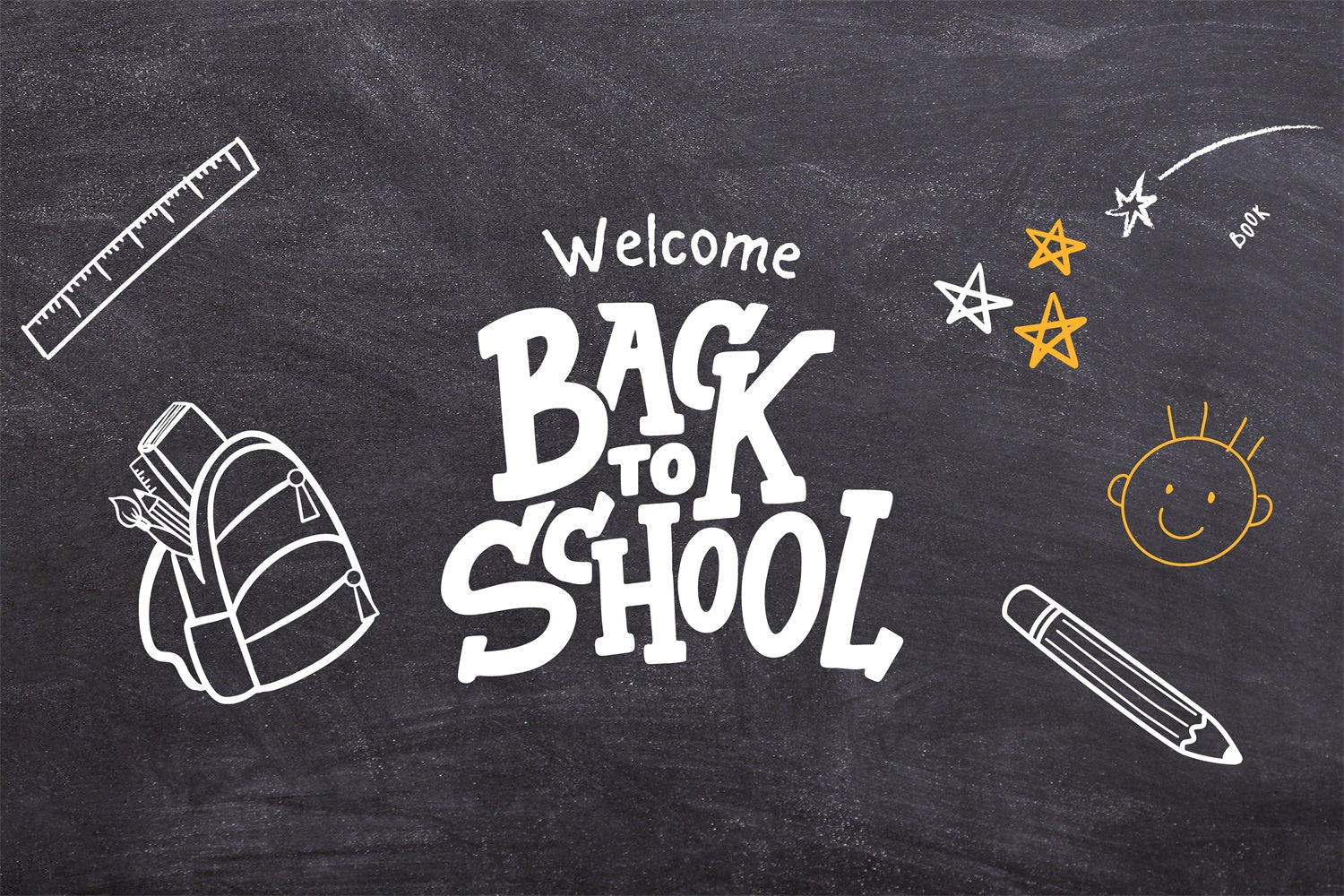 Back to School Chalk Drawing Photography Backdrop BRP7-47