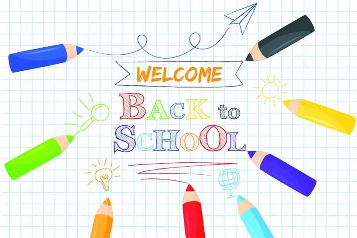 Welcome Back to School Colorful Pencils Backdrop BRP7-49