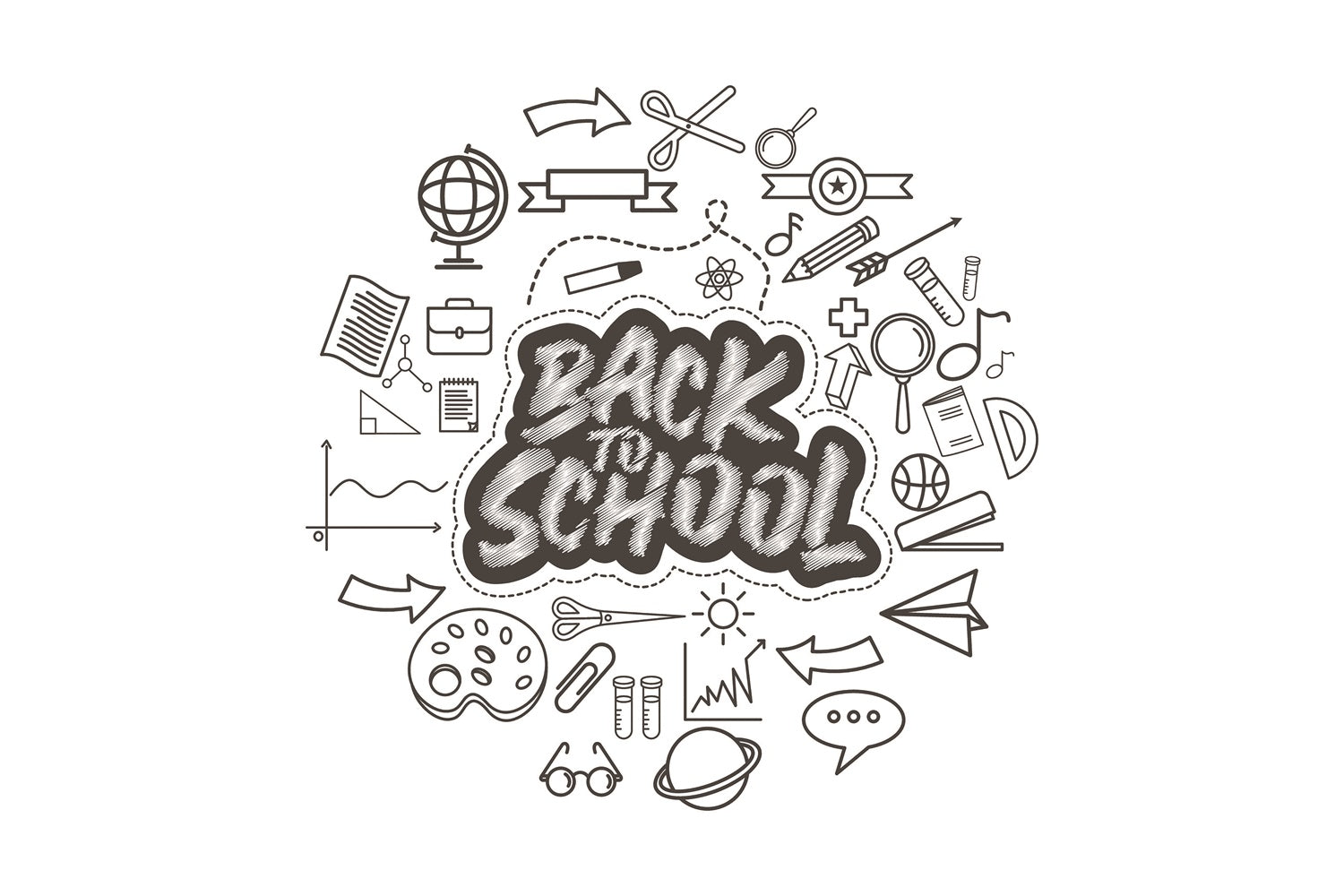 Back to School Grid Printed Photography Backdrop BRP7-5