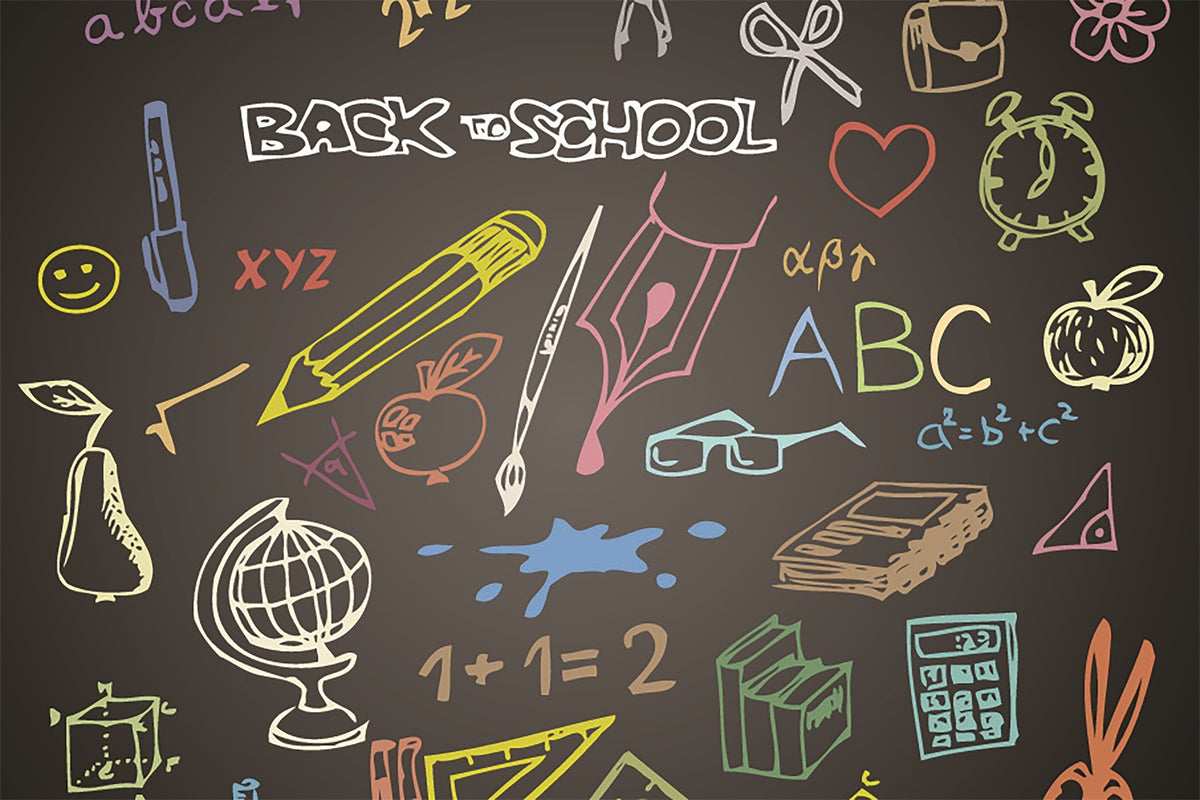 Back to School Colorful Chalkboard Photography Backdrop BRP7-56