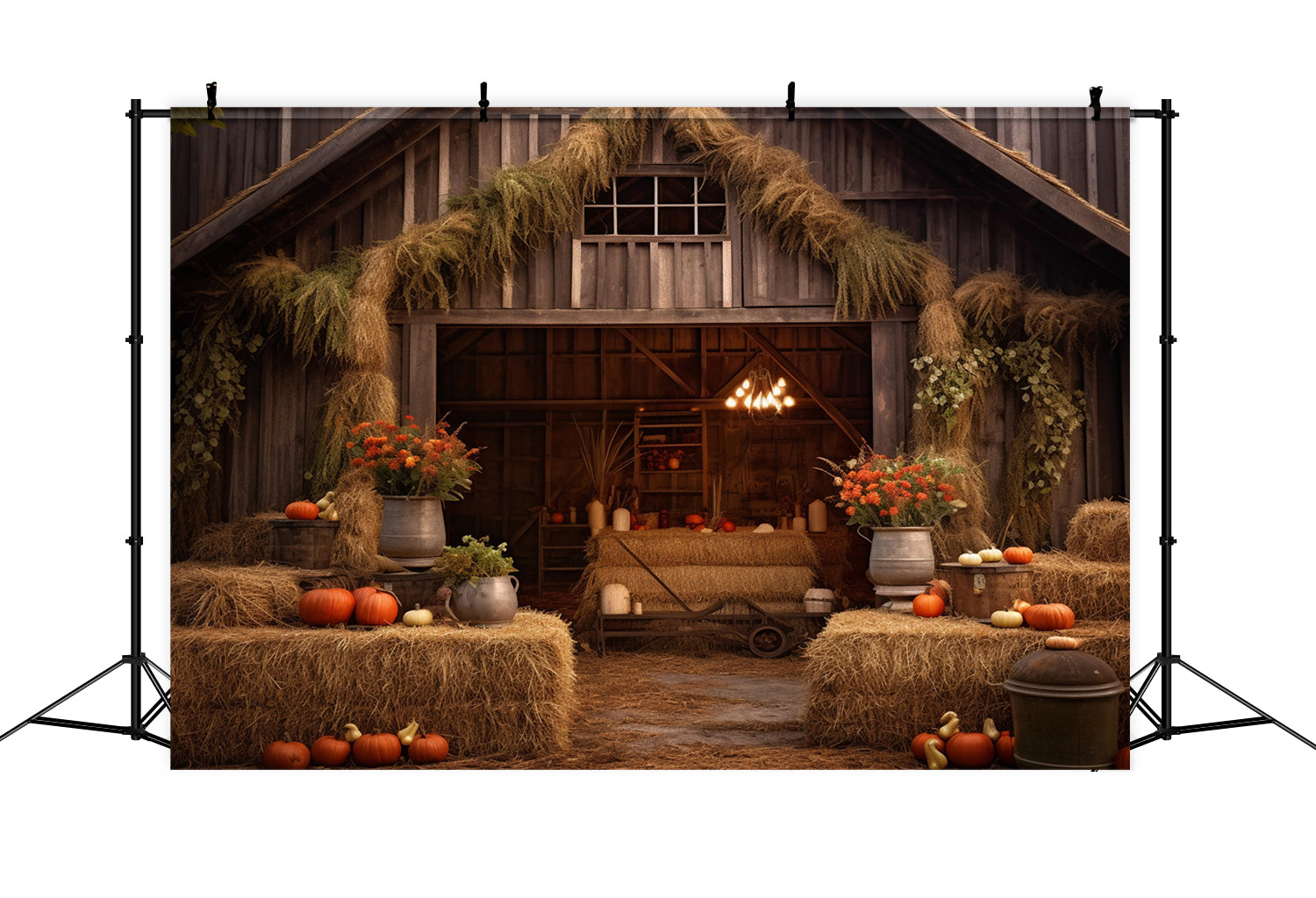 Autumn Wood House Flower Haystack Photography Backdrop BRP7-69