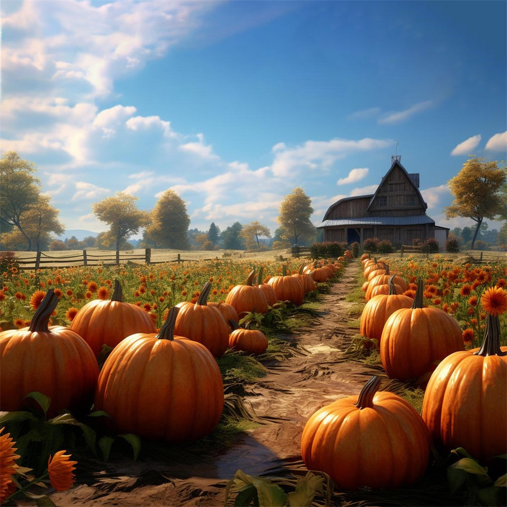 Pumpkin Farm Fall Backdrop for Photography BRP7-70