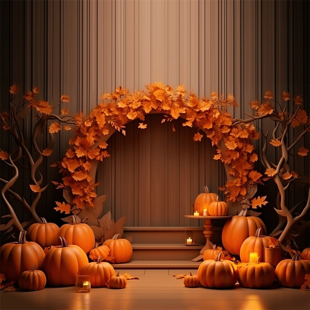 Fall Pumpkins Barn Lamps Backdrop for Photography BRP7-71