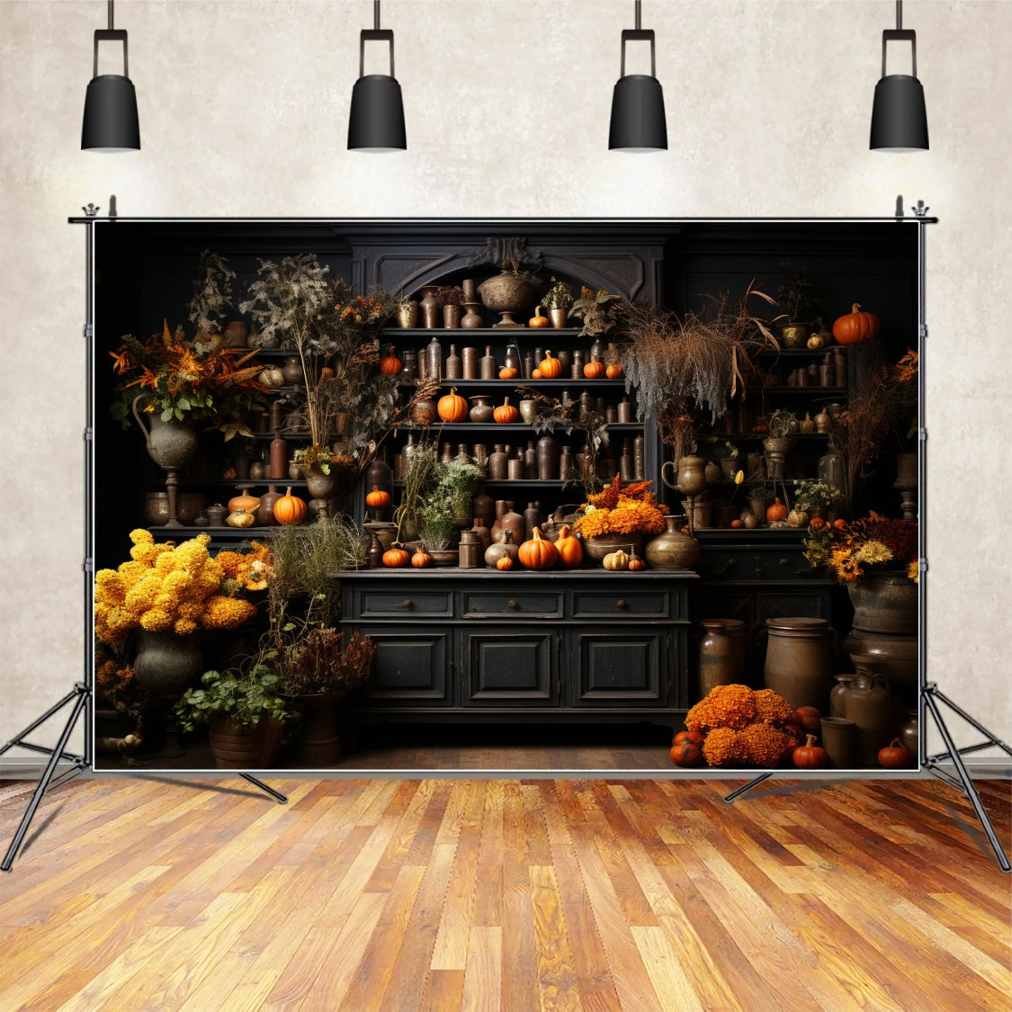 Fall Kitchen with Pumpkins Backdrop for Photography BRP7-72