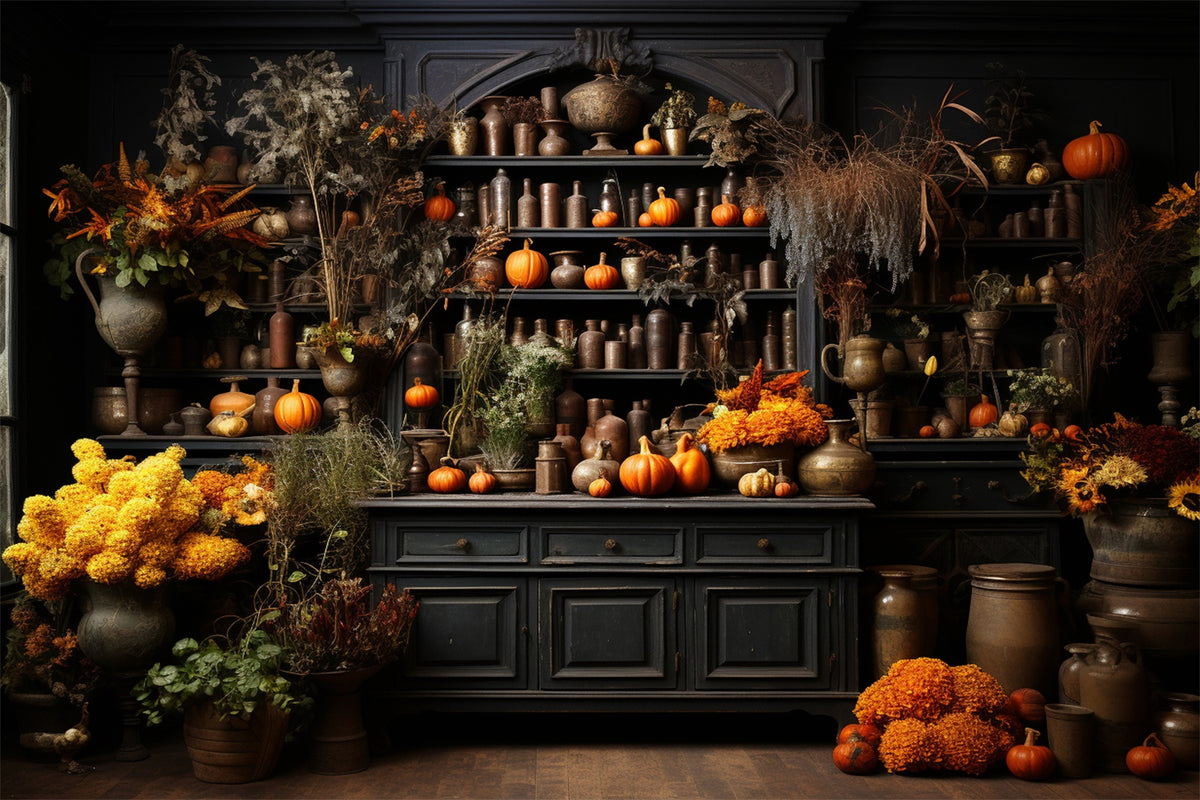 Fall Kitchen with Pumpkins Backdrop for Photography BRP7-72