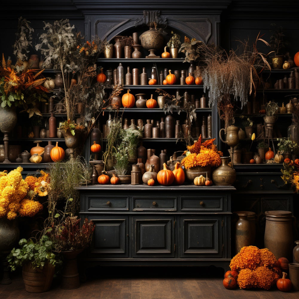 Fall Kitchen with Pumpkins Backdrop for Photography BRP7-72