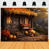 Autumn Old Pumpkin House Photography Backdrop BRP7-73