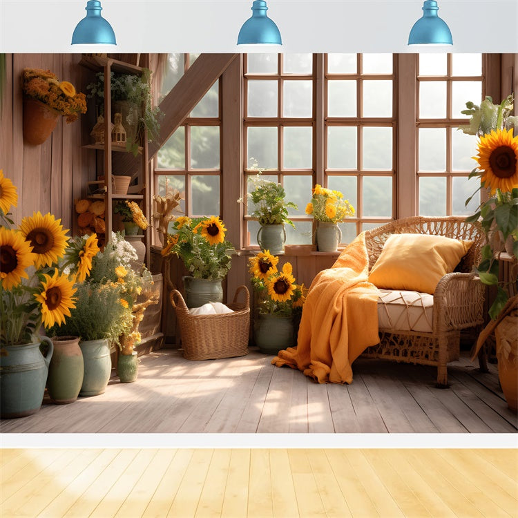 Fall Sunflower Room Backdrop for Photography BRP7-76